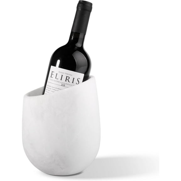 Marble Wine Bottle Chiller Bucket - Versatile Wine & Champagne Chillers for Bottles - Applicable to Kitchen Utensil Holder/Makeup Brush Holder/Pen Holder for desk That Also Serve as Lamp Shade