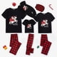 thumbnail image 1 of Pijamas familiares a juego de Navidad, diseño exclusivo, Papá Noel, unicornio, montar, conjunto de Pijamas cortos negros, 1 of 3