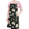 thumbnail image 5 of Pioneer Flower Floral Print Pattern Apron-Garden Aprons for Women with Pockets-Cotton Linen Waterproof Kitchen Cooking Gardening Aprons Adjustable for Kitchen,Cooking,BBQ and Salon 33x27 Inch, 5 of 7