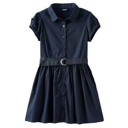 - Girls 4-16 Chaps Poplin Belted Shirtdress