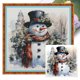 thumbnail image 1 of Kit Punto Cruz Con Muñeco Nieve Hilo Algodón Ecológico Bordado 11CT 50x50cm, 1 of 9