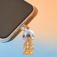 thumbnail image 3 of Skeleton Doll Design Acrylic 2D Phone Stopper | Dust-Free Plug for Elliptical Interface Port | Decorative Smartphone Tablet Dust Guard | Includes 2 Pieces, 3 of 4