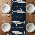 thumbnail image 6 of Animal Motif Table Runner 13 x 48 Inch, Vintage Theme Whale Watercolor Washable Cotton Linen Dining Table Runner Tabletop Decorations for Restaurant Home Kitchen Party, 6 of 9