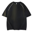 thumbnail image 1 of Styesk T-Shirts pour Homme Homme Col Rond Ample Épaule Col Insertion Ligne Épaule Insertion Manche Courte T-shirt Grande Taille Blouse Fallow, 1 of 8
