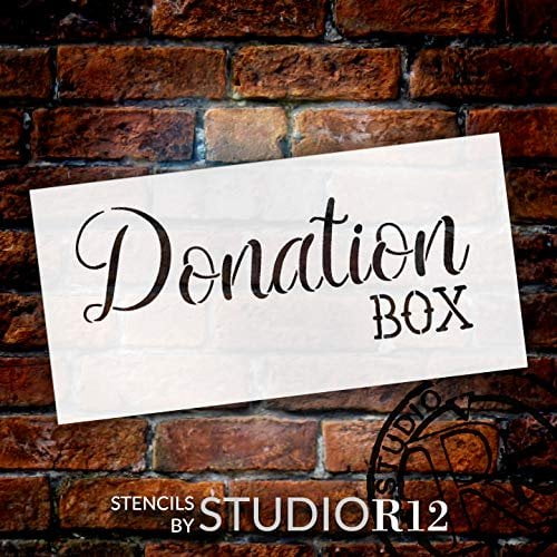 Donation Box Stencil by StudioR12 DIY for Charity Fundraiser Church