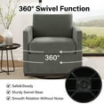 thumbnail image 3 of DREAMSIDEA Swivel Accent Chair Set of 2 with Thick Cushion Modern Upholstered Gray Barrel Chair Swivel Club Chair for Living Room&Bedroom, 3 of 6