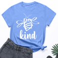 thumbnail image 3 of Alun Honeybee Kind T Shirts for Women Stylish Letter and Graphic Short Sleeve Tee Shirts Soft Comfort Fit Workout Casual Going out Tops for Everyday Wear Blue S, 3 of 3