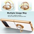 thumbnail image 4 of Compatible with Samsung Galaxy Z Flip 4 Case with Ring Holder Silicone Protective Cover Magnetic Kickstand Shockproof Folding Phone Case Soft TPU Bumper-White, 4 of 18