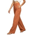 thumbnail image 4 of hoksml Women's High Waisted Wide Leg Pants Stretch Solid Casual Trousers with Pockets for Work Office Daily Wear, 4 of 9