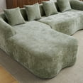 thumbnail image 5 of Weetoo Sectional Sofa Modern Chenille Boneless Couch Compression L-Shape Sofas for Living Room, 5 of 10