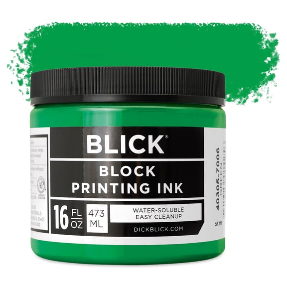 Blick Water-Soluble Block Printing Ink - Green, 16 oz Jar