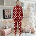 thumbnail image 2 of Christmas Pajamas for Women Set 2025 Silk Long Sleeve Button Collared Sleep Shirt and Pants Pjs Set Womens Pajama Sets, 2 of 5
