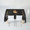 thumbnail image 4 of XAJAT 55‘‘x86'' Black Rectangle Tablecloth, Cotton Linen Table Covers with Gold Queen Letter Prints, 4 of 4