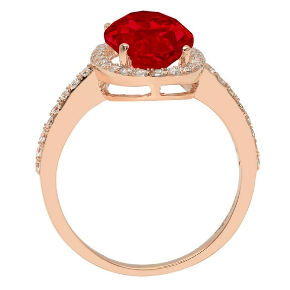 2.27 ct Oval Cut Natural Garnet Solitaire with Accents Engagement Ring for Women in 18K Rose Gold