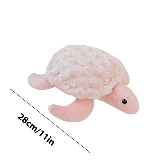 HKEJIAOI 11Inch Sea Turtle Plush Pillow Stuffed Animal Toy Pink Tortoise Doll for Kids Gift, Cuddle Nap Pillow for Boys Girls Birthday