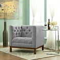 thumbnail image 5 of Armchair Accent Chair, Grey Gray, Fabric, Mid Century Living Lounge Cafe Lobby Hospitality Restaurant, Modern Contemporary HB32723, 5 of 5