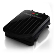 George Foreman 2‑Serving Electric Indoor Grill, Non‑Stick Panini Press, Compact Slim Design, Easy‑Clean Drip Tray, Black