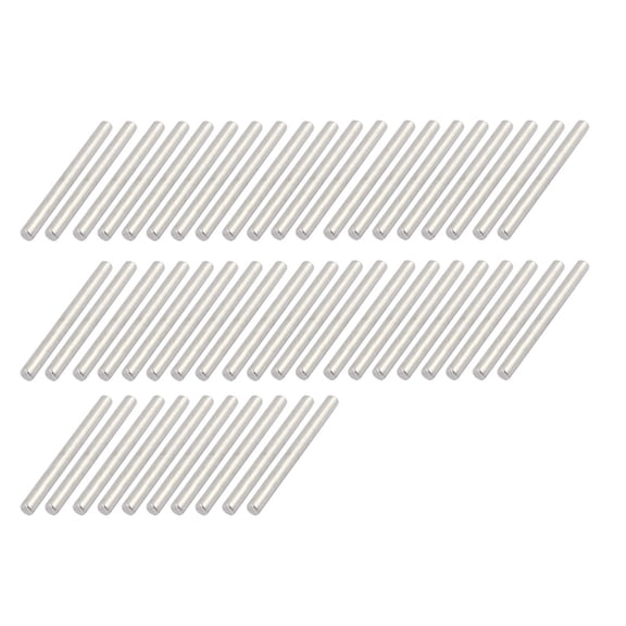 50Pcs Round Shaft Solid Steel Rods Axles 2mm x 23mm Silver Tone