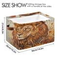 thumbnail image 4 of Square Storage Basket 14.2*10.2*8.3 Inch One Sizex1 Shelf Basket Open Home Storage Bins Bedroom Storage Basket Closet Storage Stylish Decor Prairie Brown Lion, 4 of 9