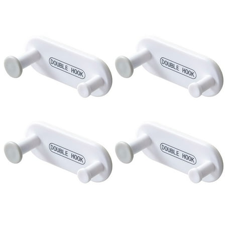 

LMZM 4Pcs 2-hanger Strong Traceless Punch Free Wall Hook Hat Wire Earphone Organizer