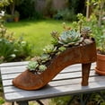 thumbnail image 4 of Jienlioq Pot de Fleurs en Forme de Chaussure à Talon Haut Rouille Adapté pour Décoration de Jardin Extérieur Panier de Fleurs en Forme de Chaussure à Talon Haut Simulé, 4 of 6