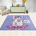 thumbnail image 3 of SKYSONIC Lightweight Soft Area Rugs Cute Pig in A Ballerina Tutu Floor Mat for Kids Playing Room Hardwood Floor Living Room 63x48 inch Nursery Rugs, 3 of 6