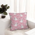 thumbnail image 6 of Pofeuu Rabbit And Flower Print Double-sided plush pillowcase Square Throw Pillow Covers Pillows Cover for Living Room Bedroom Sofa Couch Cushion Cover（No pillow core）-18"x18", 6 of 7