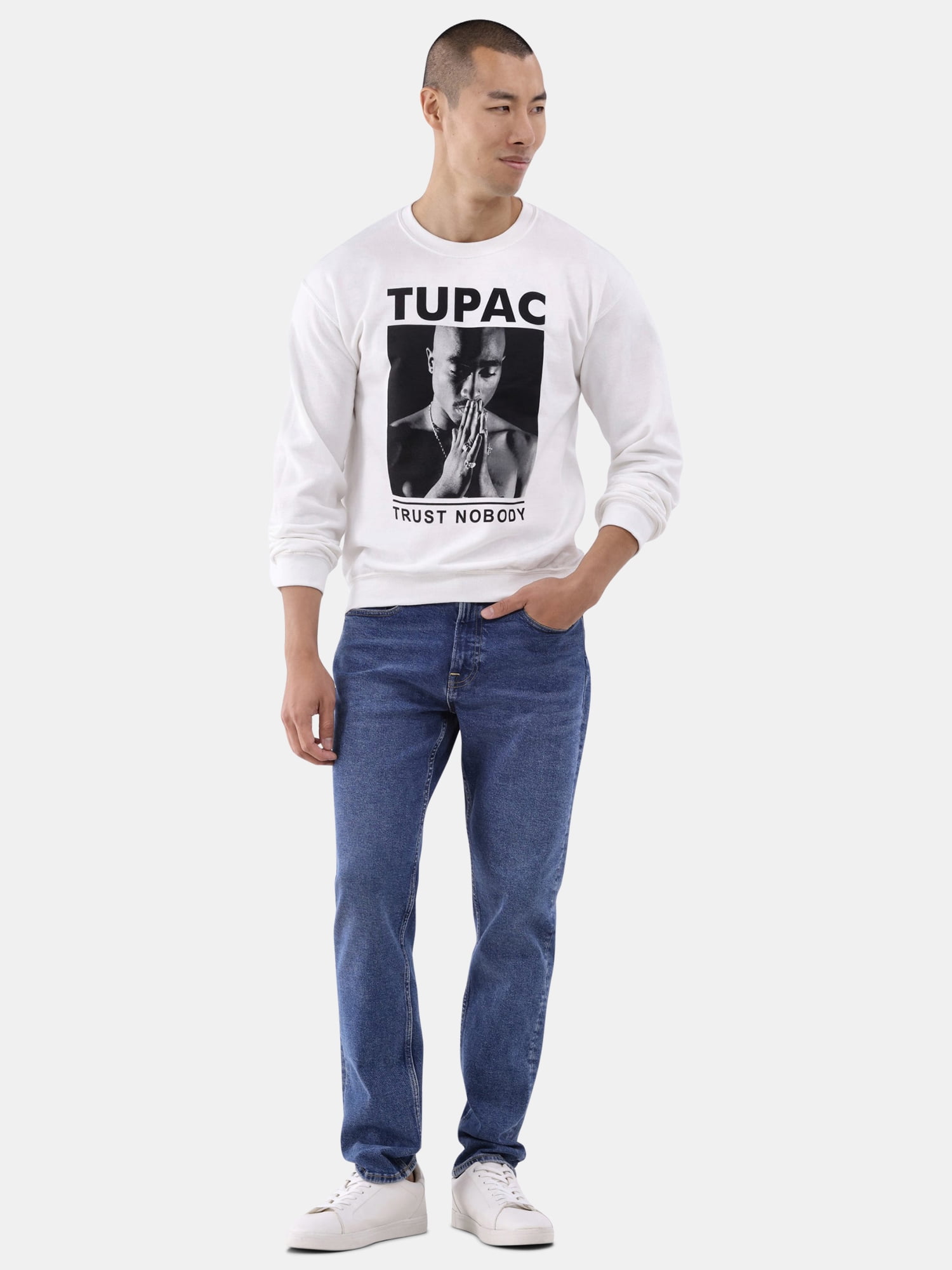 Tupac Men's & Big Men's Trust Nobody Graphic Pullover Sweatshirt with Long Sleeves, Sizes S-3XL