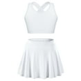 thumbnail image 2 of iiniim Girls Tennis Golf Sports Outfit Sleeveless U Neck Tank Top with Pleated Skort Skirt Set Tracksuit Size 4-14 White 10, 2 of 7