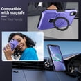 thumbnail image 6 of Design for iPhone XR Case, Built in Kickstand & Ring Holder  Grade Heavy Duty Shockproof Protective Phone Phone Cases for Apple iPhone XR 6.1", Purple, 6 of 16