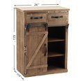 thumbnail image 3 of Zimtown Kitchen Coffee Buffet Cabinet,  Pantry Baker Rack Wood, Sideboard Entryway with 2 Drawers & Barn Door, Country Style Brown, 3 of 11