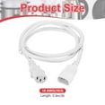 thumbnail image 2 of 3ft 18 AWG White 18/3 Universal Power Cord C14 to C13 10A 250V 3-Prong Extension PDU Power Cables, 2 of 5