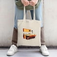 thumbnail image 2 of Stylish Canvas Tote Bag with Vibrant Orange and Pink Splash Design - Perfect for Shopping Travel and Parties, 2 of 4