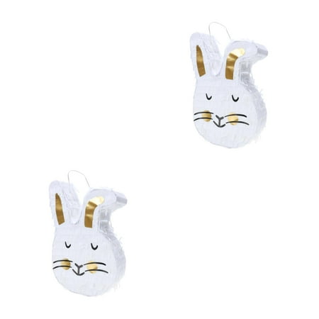 2pcs Cartoon Paper Pinata Rabbit Pendant Easter Festival Decoration Hanging Ornament