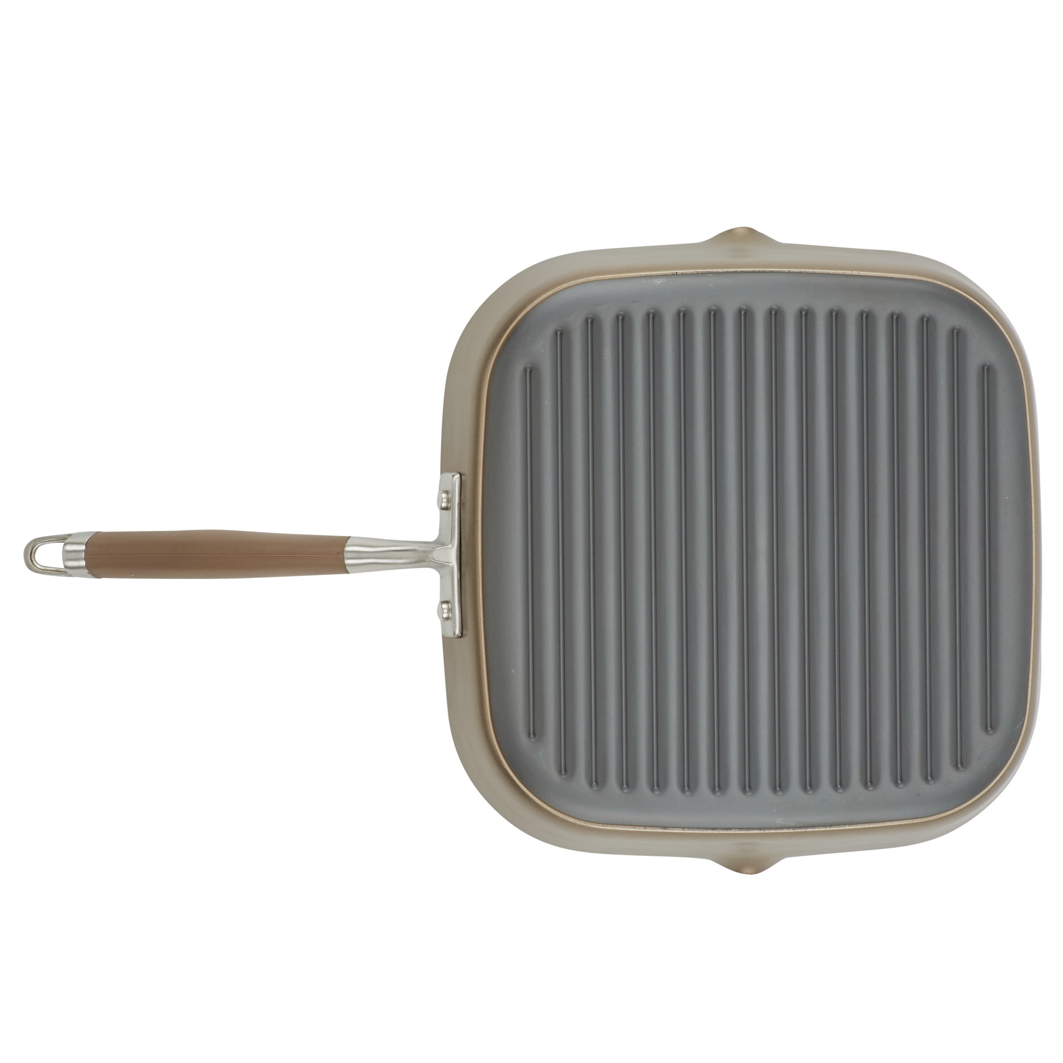 Anolon Advanced Home 11 inch Hard Anodized Nonstick Deep Square Grill Pan, Bronze