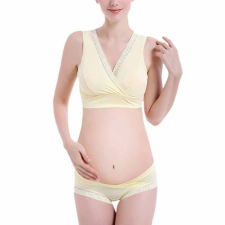 Nexjvus Nursing Bras for Breastfeeding Wirefree Front Open Front Open Button Thin Bra Lace Bra Size M-3XL
