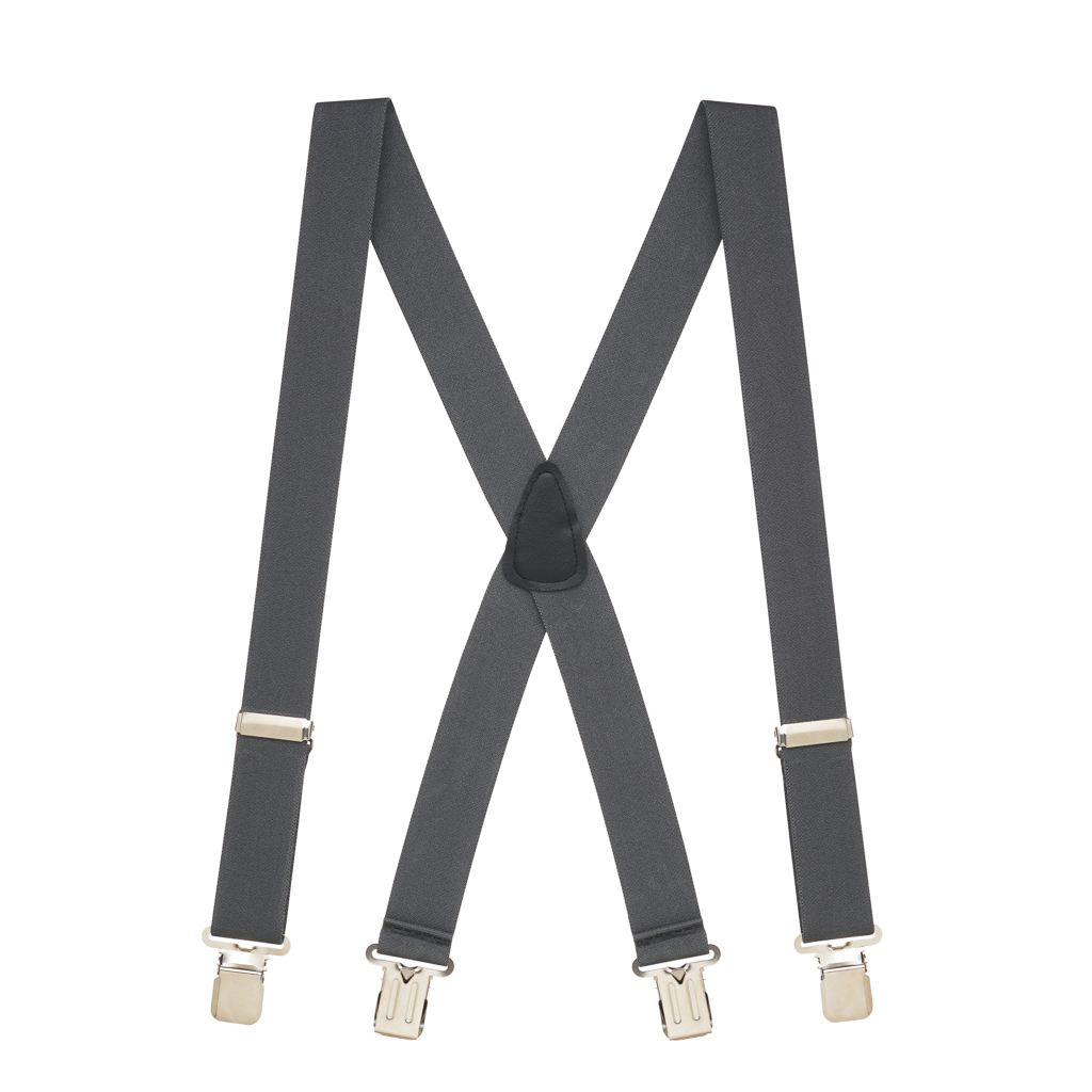 Suspender Store 48 IN 1.5 Inch Wide Construction Clip Suspenders DARK