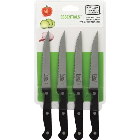 Chicago Cutlery Essentials Steak Knife Set (4-Piece) — Residential Use, Standard Application