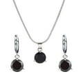 thumbnail image 2 of Naierhg Women Round Cubic Zirconia Pendant Chain Necklace Hoop Earrings Jewelry Set, 2 of 8