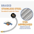 thumbnail image 2 of Flame King 1/4" Male NPT Propane Adapter, Stainless Steel Propane Tank Adapter, 200,000 BTUs, 12", 2 of 4