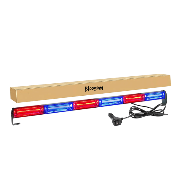 Barra Torreta Bloosom Estrobo Codigo Leds Cob Policia 35 PuLG 60w Rojo y Azul