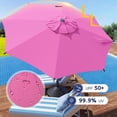 thumbnail image 3 of Abba Patio 9ft Outdoor Patio Umbrella w/ Push Button Tilt and Crank, 8 Ribs, Pink, 3 of 6