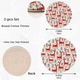 thumbnail image 3 of Cotton Christmas Cute Red Deer and Fir Trees Pattern 2 Pcs Woven Pot Holder Trivets Set,Round Coasters Placemat for Cooking Baking Hot Dish Pan Pot Bowl Teapot(7/9 Inches), 3 of 5