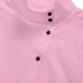 thumbnail image 7 of yoeyez Linen Tank Tops for Women Mandarin Collar Asymmetric Buttons Down Vest Shirts Fashion Sleeveless Turtleneck Work Tops Pink,XXL, 7 of 7