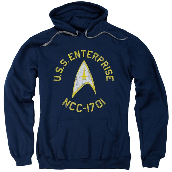 Trevco Star Trek-Collegiate - Adult Pull-Over Hoodie - Navy- Extra Large