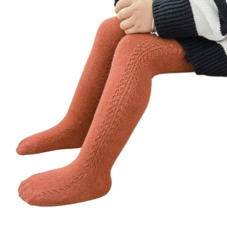 

PEACNNG Baby Tights For Girls Fashion Knitted Ribbed Newborn Pantyhose Solid Mesh Leggings For Girl