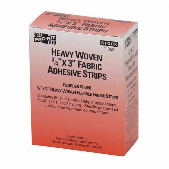 First Aid Only Bandage, Beige, Fabric, Box, PK50 1-350