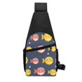 thumbnail image 3 of Disketp Sling Backpack,Multipurpose Crossbody Shoulder Bag Travel Hiking Daypack-Cute Puffer Fish, 3 of 6