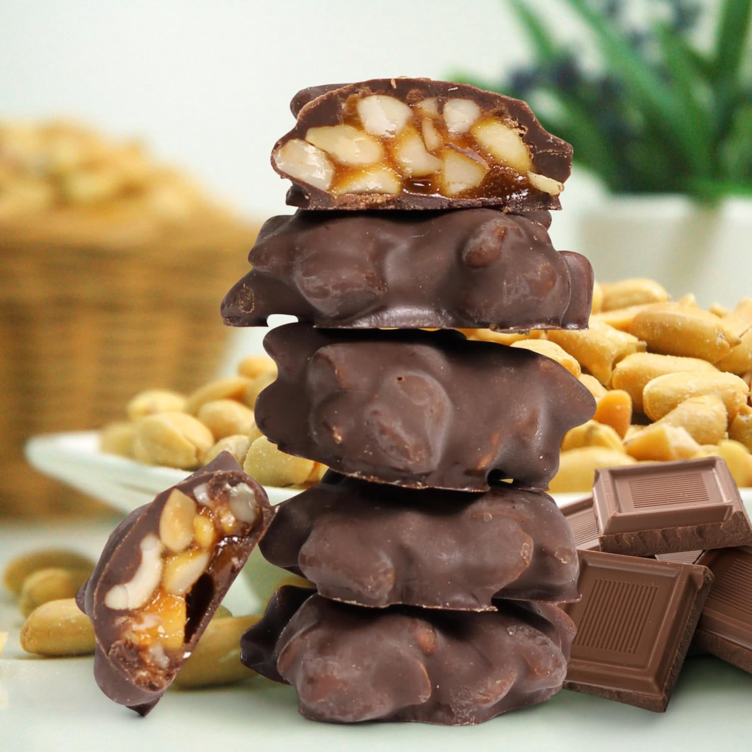 Chocolate Caramel Peanut Clusters Red Gift Box - by It's Delish  12 OZ Premium Dark Chocolate Covered Nuts with Carmel Cluster  Christmas Gifts Box of Chocolates Candy Nut Turtles  Vegan, Kosher