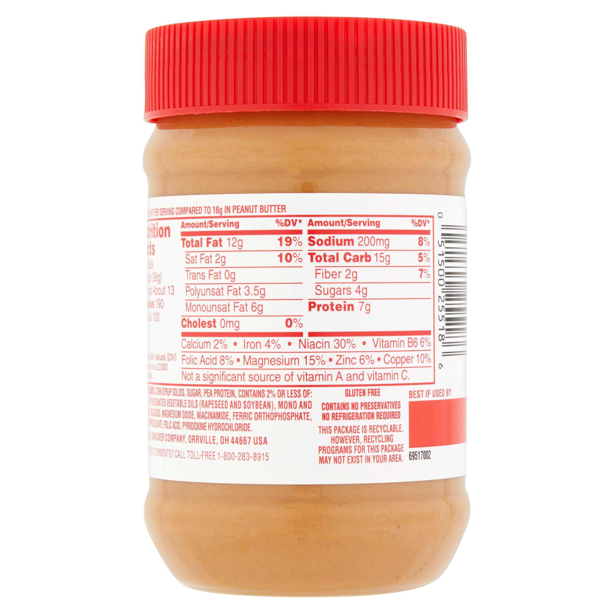 Jif Reduced Fat Creamy Peanut Butter 16 oz (Pack of 4)